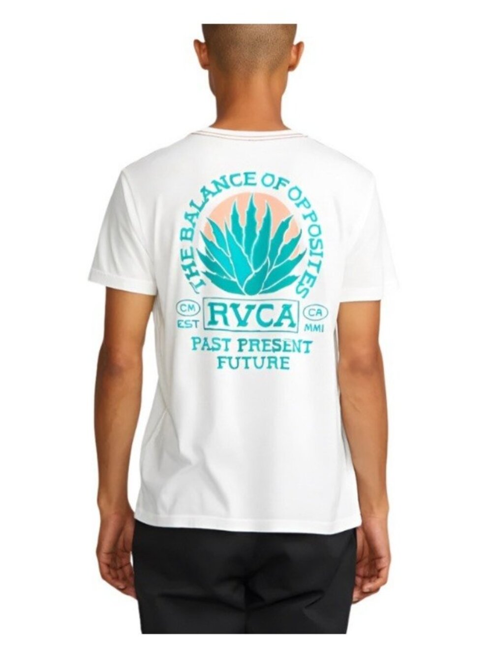 RVCA Men’s Gave T -Shirt Short Sleeves Slim Fit In White Size S